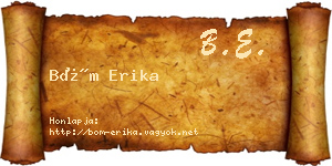 Böm Erika névjegykártya